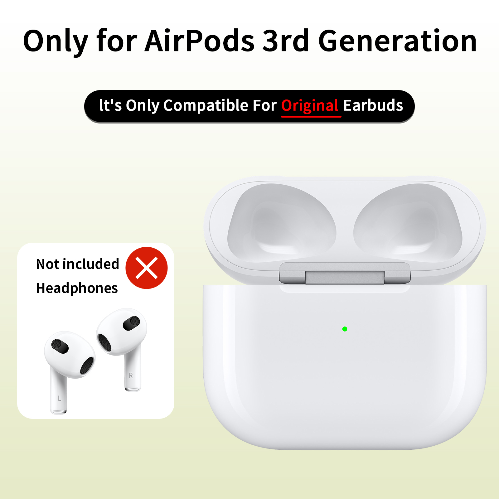 "Universele vervangende oplaadcassette compatibel met Apple AirPods 1/2 officiële zoals F: WHITE