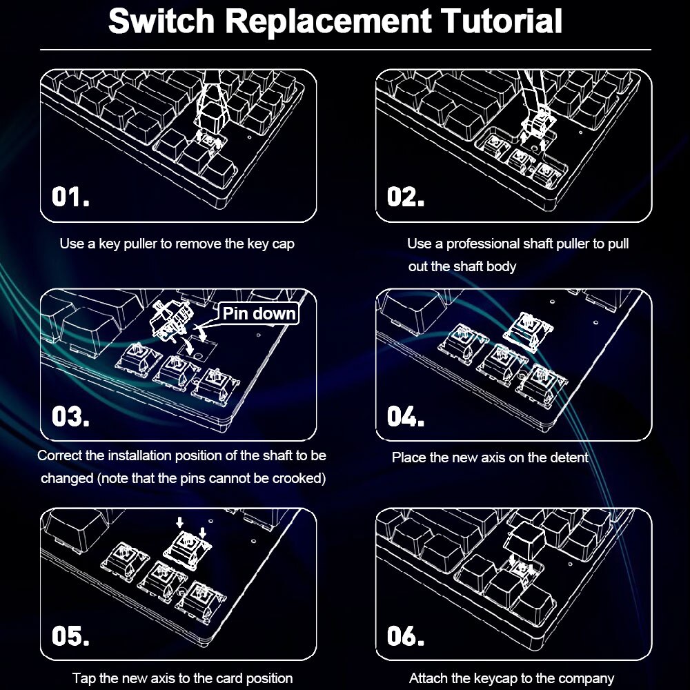 REDRAGON SMD RGB MX Low Profile 5.5 Switch 3Pin Clicky Linear Tactile Silent Mechanical Keyboard Red Black Blue Brown Switche