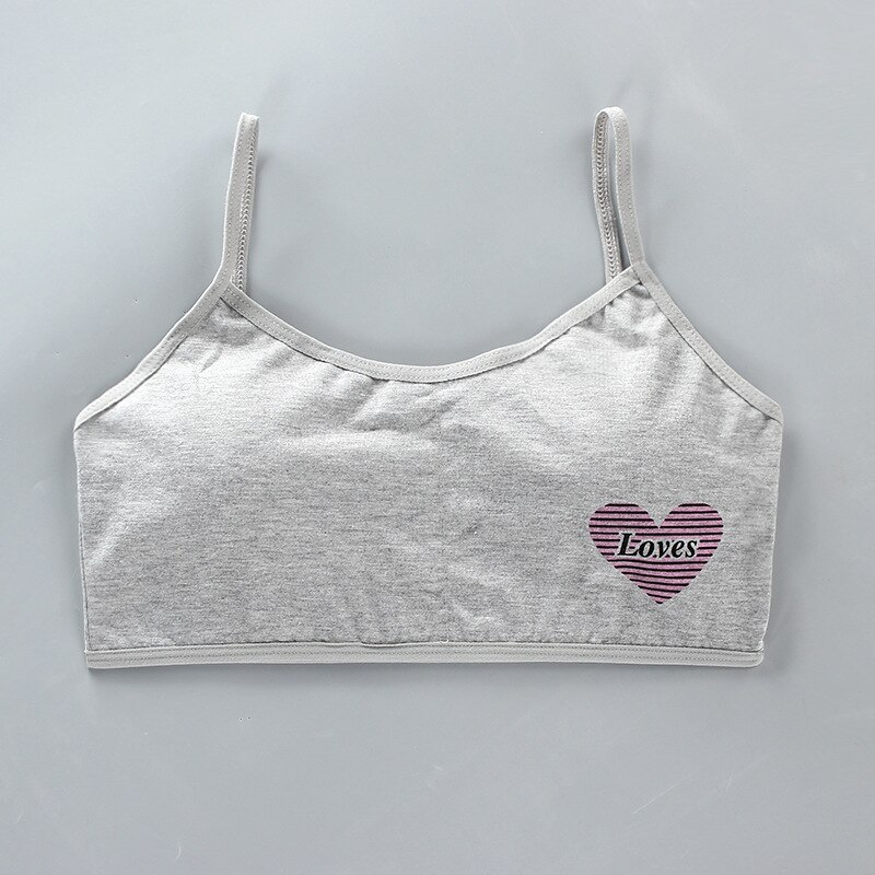 Soutien-gorge en coton pour filles de 14 ans, sous-vêtements pour enfants et adolescents, haut de Sport d&#39;entraînement, bon marché, , 10 pièces: D gray
