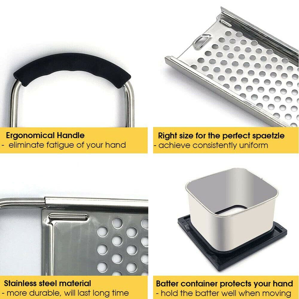 Stal nierdzewna Spaetzle producent bezpieczeństwo z makaronem lej ostrze jajko na urządzenie robić robienia pierogów makaron narzędzia kuchenne akcesoria kuchenne