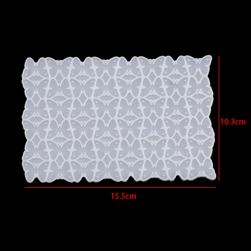 Moldes cuadrados de silicona con forma de corazón, letras y números, dijes, colgante, resina epoxi, molde de cuentas del alfabeto para pulsera DIY, suministros para fabricación de joyas: Blanco