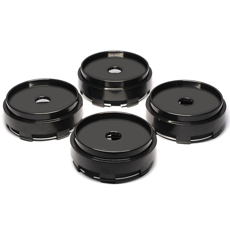 4 Stks/partij 66Mm Plastic Auto Modificatie Wiel Center Hub Caps Embleem Auto Velg Deksel Wieldoppen, Zwart/Zilver: Black