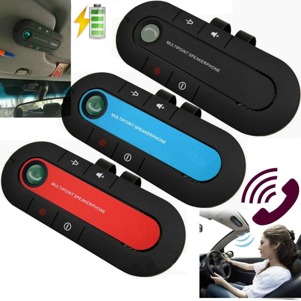 Bärbar bil handsfree bluetooth-mottagare med clip-on solskydd bluetooth bil mobil fordon högtalare telefon musikmottagare trådlös