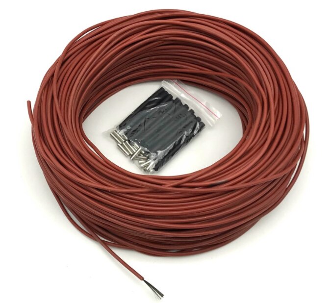 Upgrade Silicone Rubber Jacket Carbon Fiber Heating Wire Warm Floor Cable 33 Ohm/m 3 Mm 100M