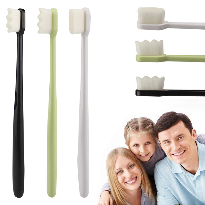 Ensemble de 4 brosses à dents Ultra-fines souples, millions de Nano soies, pour adulte, nettoyage en profondeur, Portable, voyage, soins buccaux