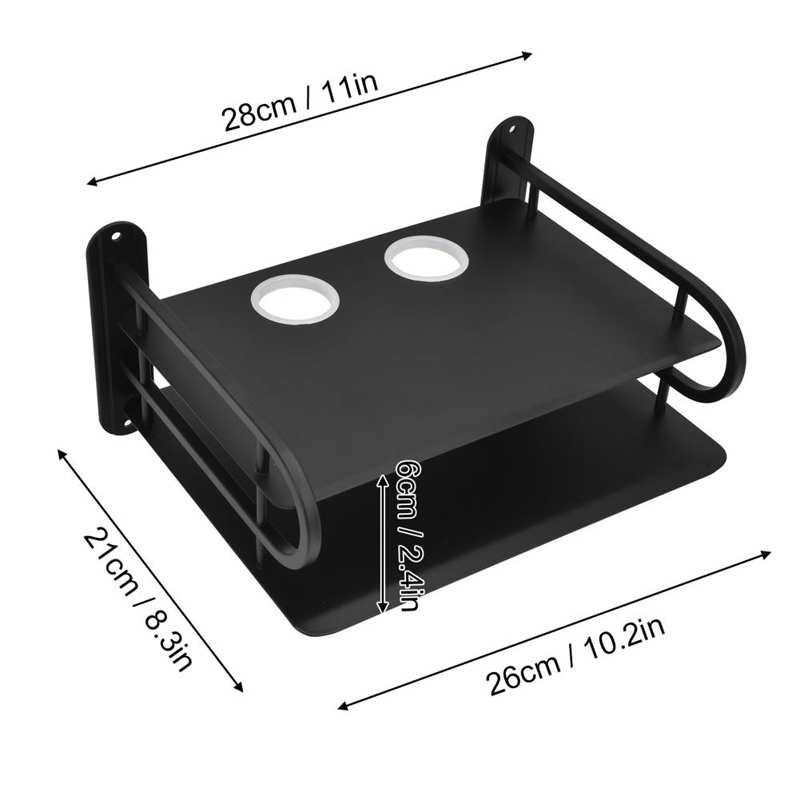 Dubbele Laag Drijvende Wandplank Tv Box Plank Wandmontage Router Dvd Kabel Doos Plank Voor Huishoudelijke Router Ondersteuning