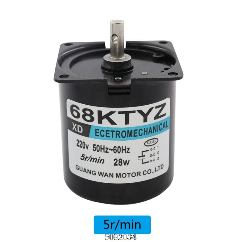 68KTYZ 28W Low Speed Synchronous Motor AC 220V 2.5-110r/min Permanent Magnet Small Gear Motors Kit: 11AG200215-2