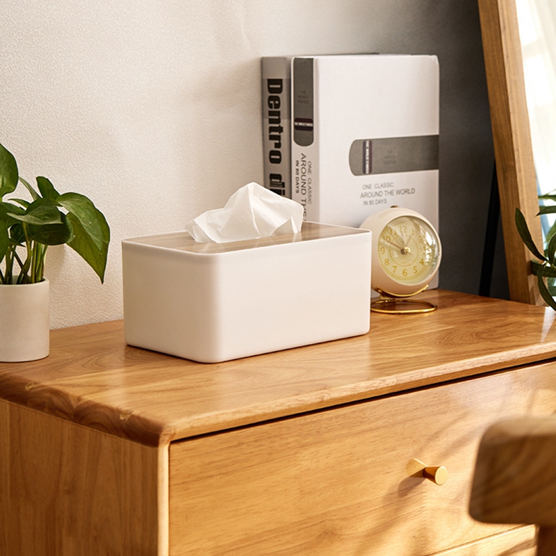 Living Room Desktop Japanese Bamboo And Wood Tissue Box Simple Drawing Paper Box Household Multi-Functional Storage Box