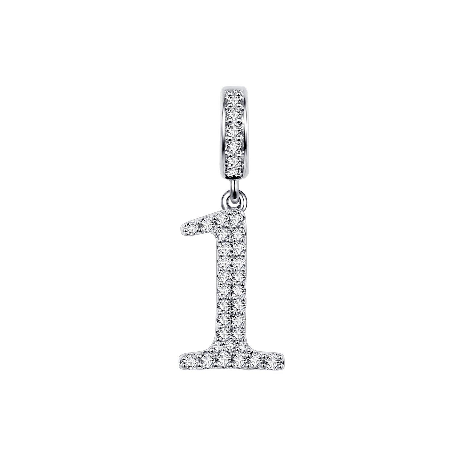 Authentic Sparkling 0—9 Arabic Numerals Dangle Charm Bead Fit Original 925 Sterling Silver Women Bracelet Necklace DIY Jewelry: Red
