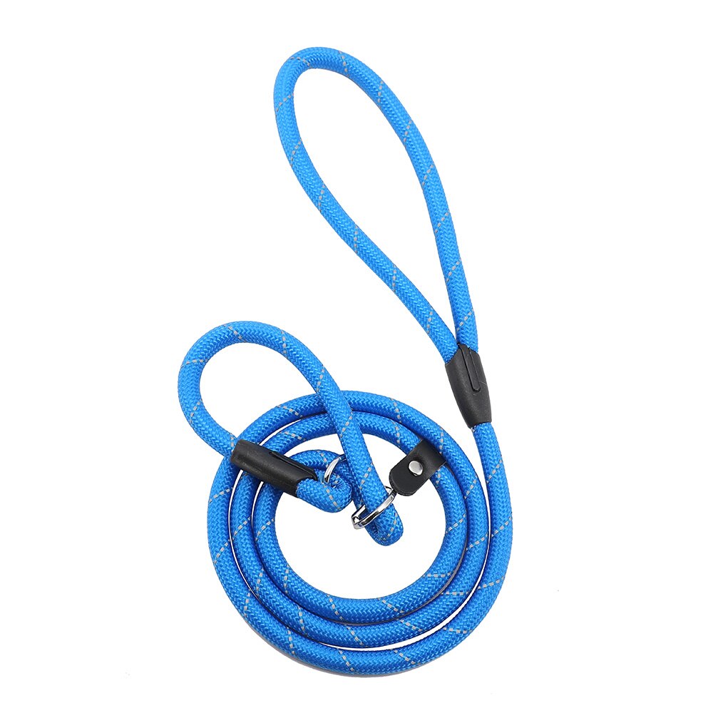 Reflecterende nylon hondenriem nachtveiligheidstrekkoord met hondenriem kleine en middelgrote grote hondenuitlaatbenodigdheden tractie: Blauw