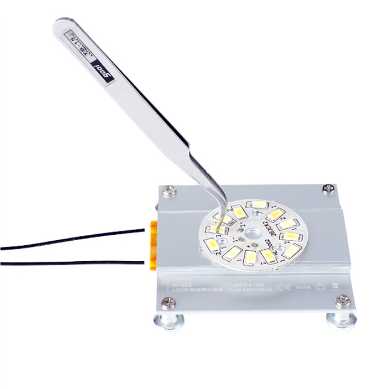 220Vled Lamp Aluminium Led Remover Ptc Verwarming Plaat Solderen Chip Verwijderen Lassen Bga Soldeer Bal Station Split Plaat Plug: sliver