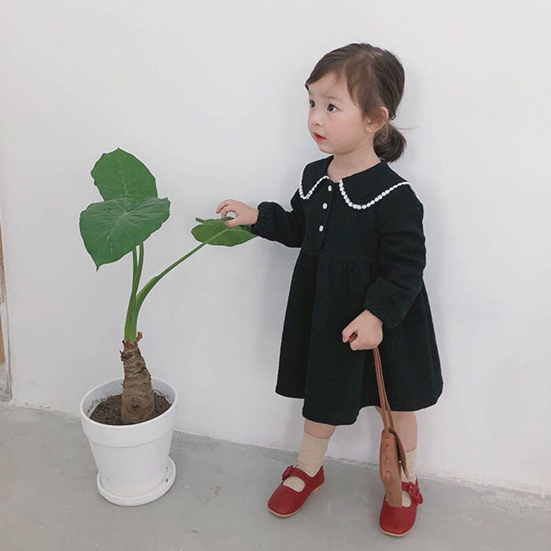 Girls Doll Collar Princess Dress Sewing Pattern Children Kids Spring Make Clothes Drawings Template DIY Kraft Brown Paper