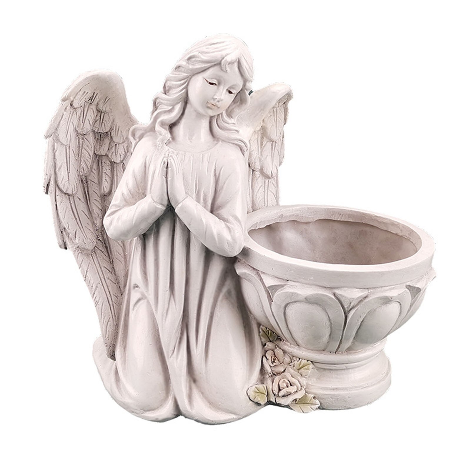 Praying Angel Planter Garden Angel Succulent Pot Plant Holder European Resin Crafts Indoor And Outdoor Flower Tank Desk Ornament: A