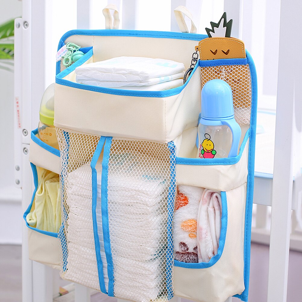Baby Bed Hanging Storage Bag Toy Diapers Pocket Infant Bedding Organizer Cartoon Rooms Nursery Hanging Storage Bag