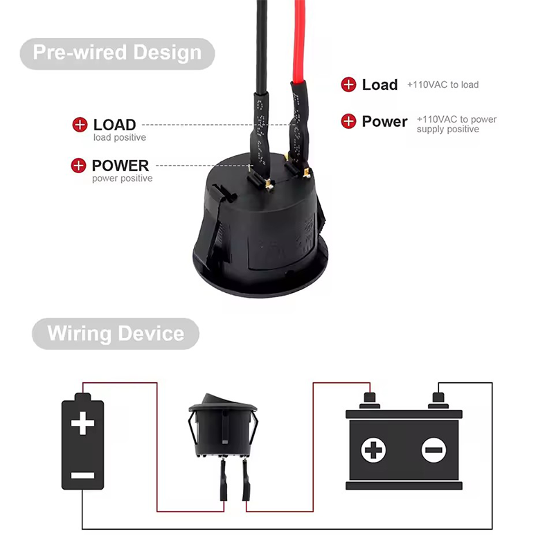 5 pezzi mini interruttore a bilanciere 12 volt in poi spento interruttore a levetta con filo 6A/250V 10A/125V interruttori elettrici per applicazione fai da te