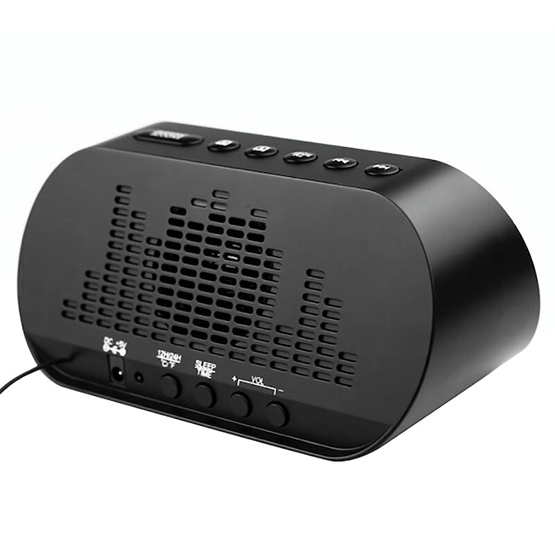 Digital Alarm Clock,Alarm Clock with FM Radio and USB Charging Interface,Calendar/Temperature Display Black