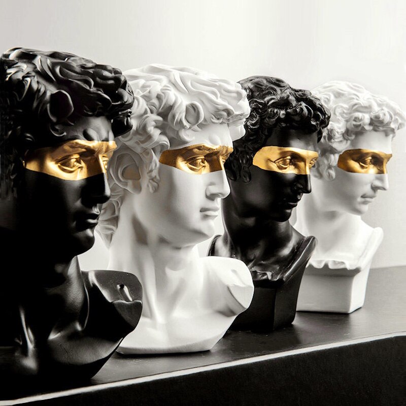 Abstrakt skulptur david mennesker statuer til dekoration statue boligindretning tilbehør mytologi europa moderne harpiks