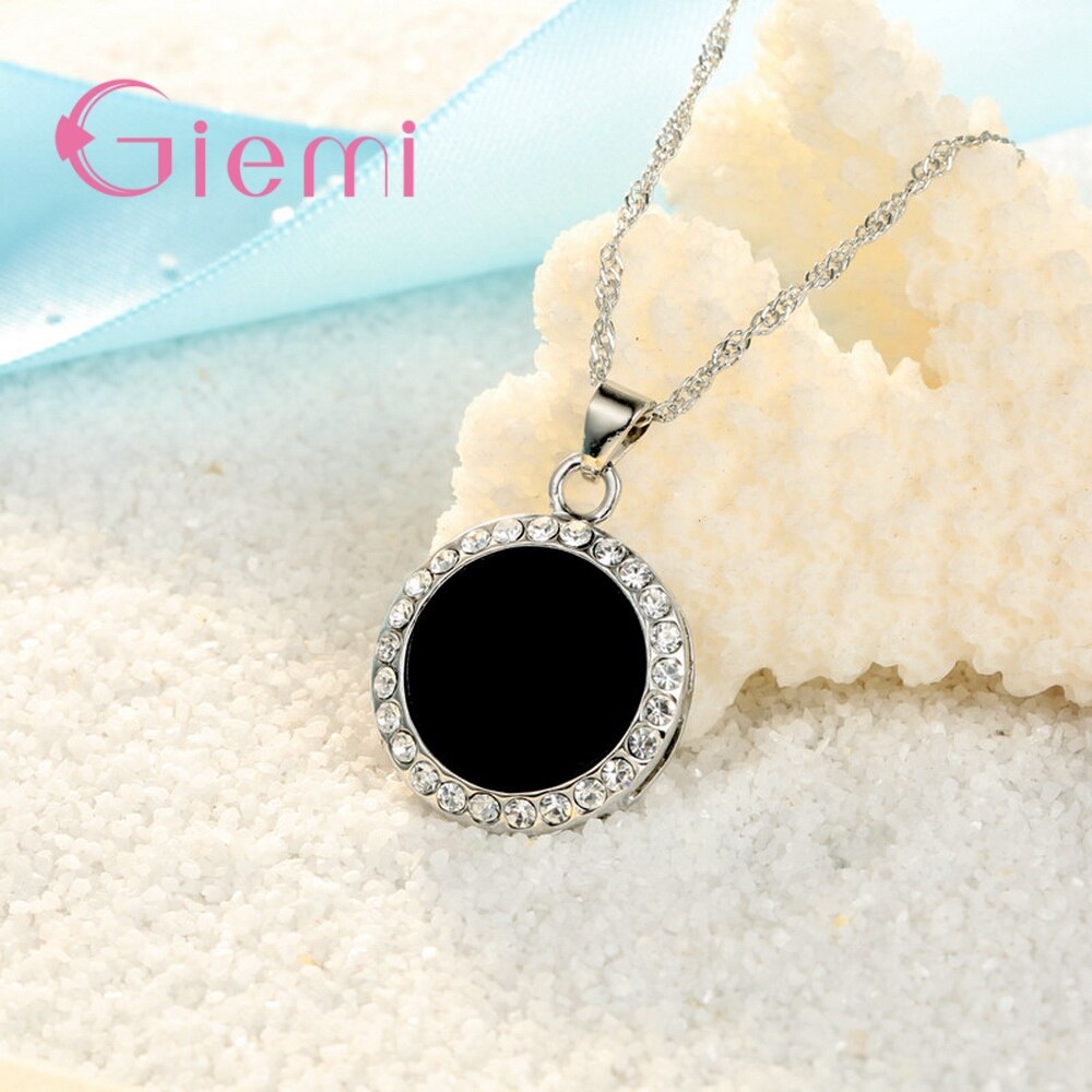 Genuine 925 Sterling Silver Elegance Jewelry Sets For Women Mother Good Cubic Zircon Pendant Necklace Earrings