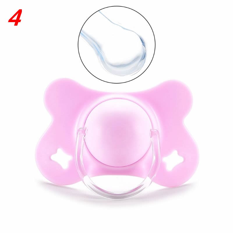 Sucette de sommeil pour bébé avec couvercle en forme de papillon, sucette ronde et plate en Silicone pour -né garçons et filles fournitures à mâcher: 4