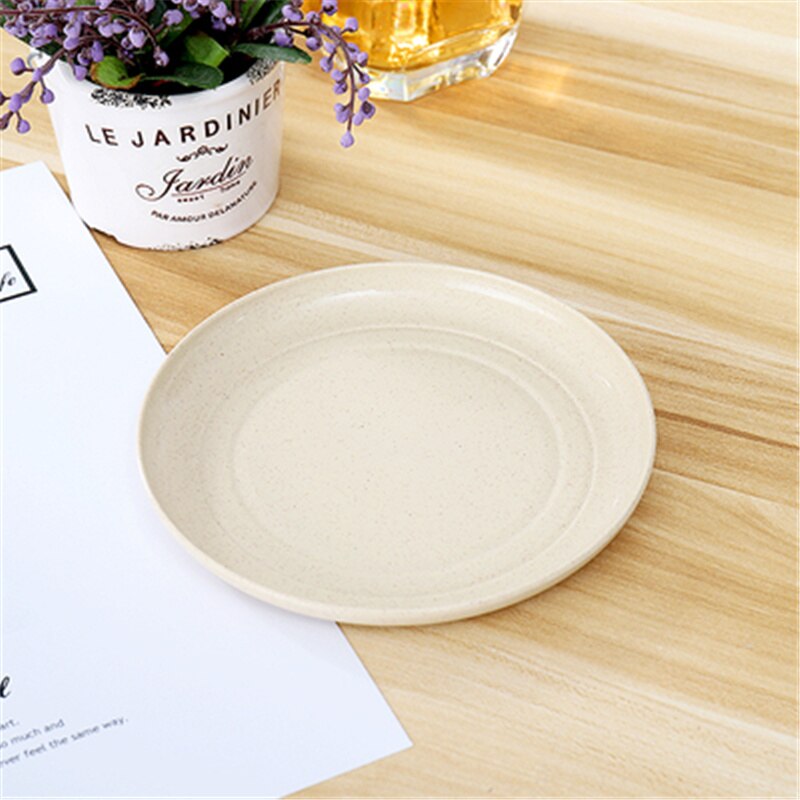 4pc Wheat Straw Plates Home Plate Set Bone Dish Dessert Plate Kitchen Accessories Tableware Plates Serving Dishes.75z