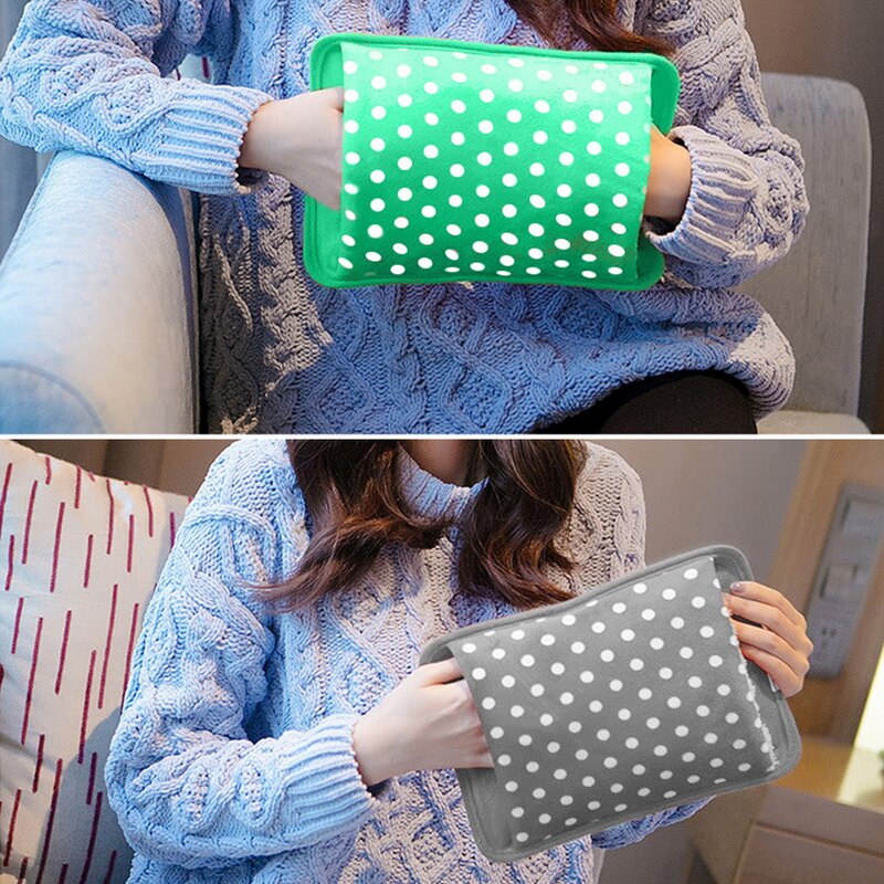 Velours à pois bouillotte électrique Rechargeable sac à eau de chaleur 2-8 heures de température dernière chauffe-main électrique prise ue