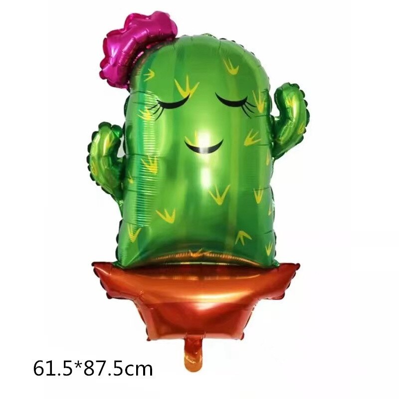 Ballon en film d'aluminium cactus, dessin animé plante, fournitures de décoration et d'arrangement pour fête d'anniversaire et mariage,: Bourgogne