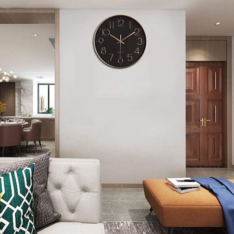 Wall Clock Battery Operated, Silent &amp; Large Wall Clocks for Living Room Kitchen Decor,Modern Style &amp; Easy to Read