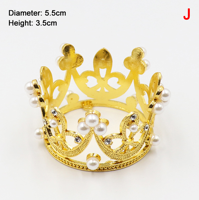 Round Crown Cake Topper Decoration Wedding Cake Queen Tiaras Princess Home Birthday Cake Decorative Party Supplies: Dark Khaki