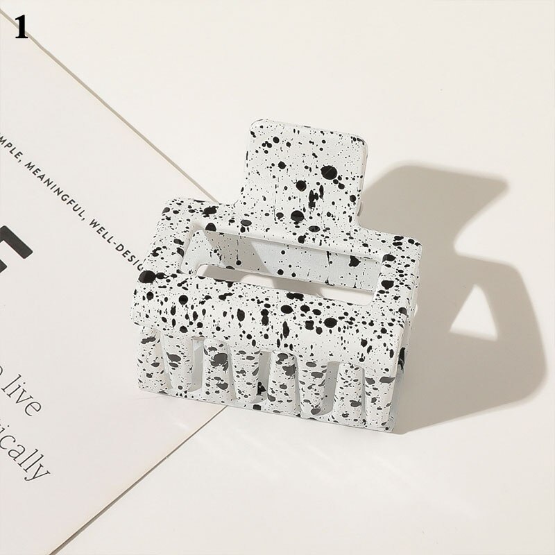 Melk Koe Kleur Geometrische Grote Haar Klauwen Vrouwen Meisjes Vintage Hollow Acryl Haarspelden Acetaat Haar Clips Krab Haar Accessoires: 1