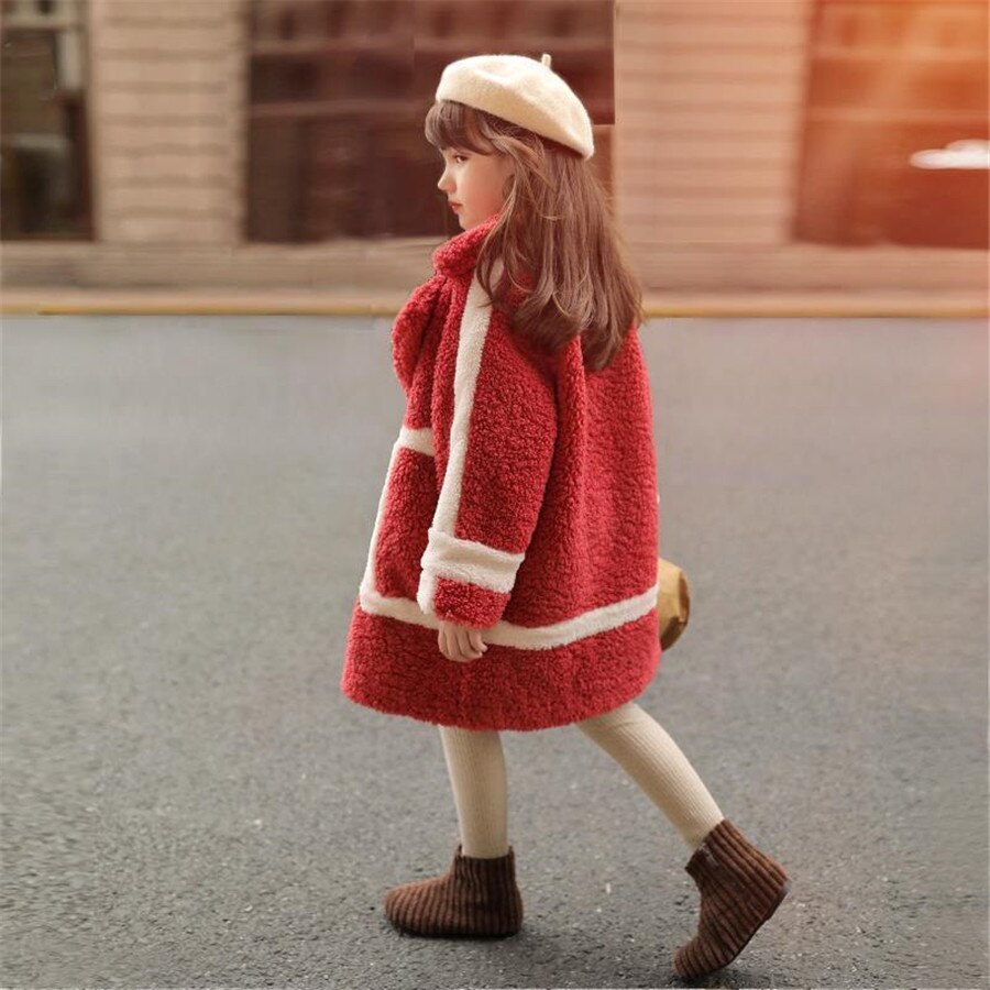 Kinderen herfst winterjas lamswol fluwelen parka's babymeisjes warme jas dikke kindermeisjes bovenkleding kleding 4-14 jaar