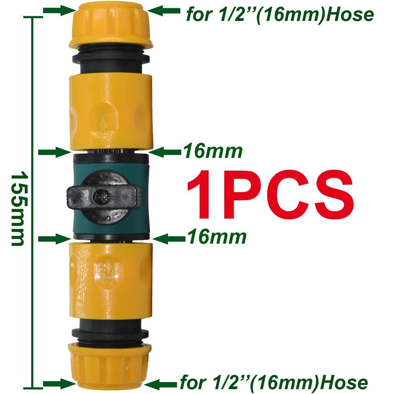KESLA Garden Quick Connector Coupling w/ Shut Off Valve Switch Irrigation Watering 16mm 20mm Hose Pipe Adapter Fittings Repair: KSL01-282-C