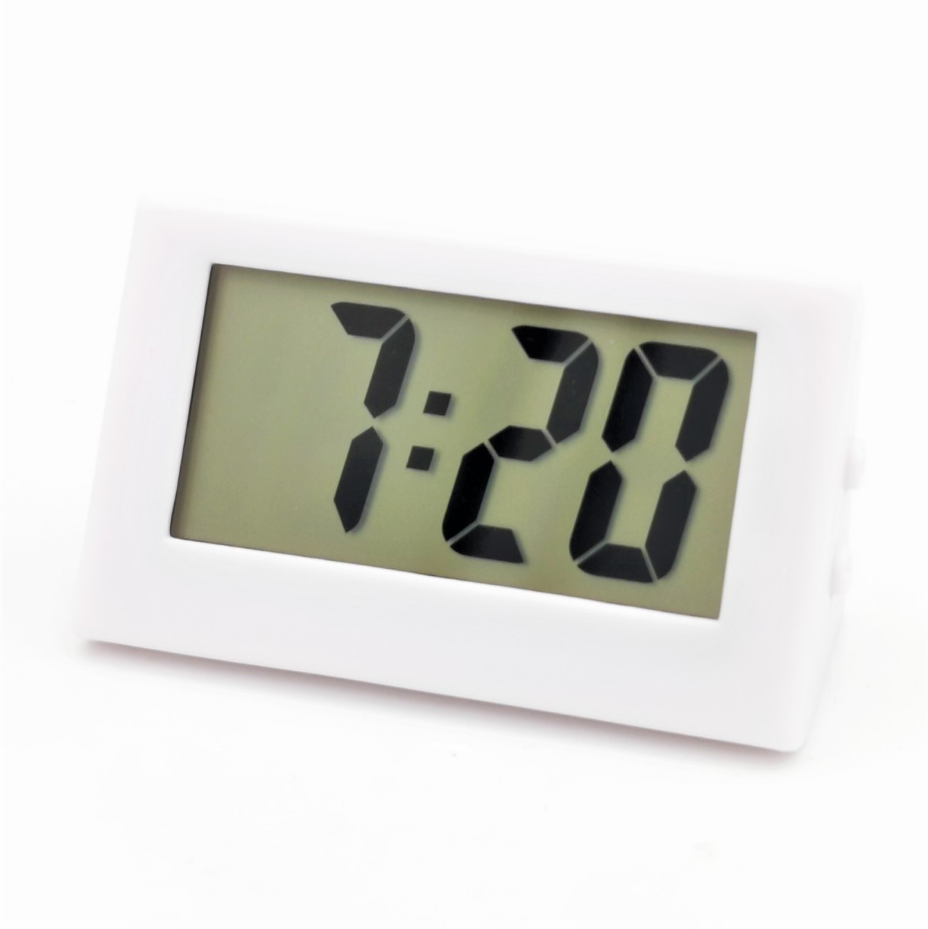 Mini triangle digital desktop student examination mute electronic clock lcd clock clock digital clock alarm clocks: White