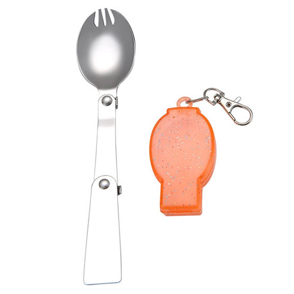 Outdoor Folding Travel Camping Utensil Stainless Pocket Spoon Fork Super Small Foldable Spoon Fork Camping Picnic Tool: F