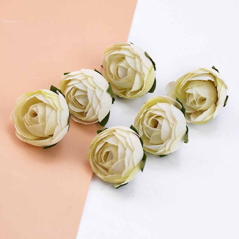 30 Uds. Flores artificiales al por mayor 3CM rosas de té adornos navideños para el hogar Accesorios flores decorativas para boda coronas