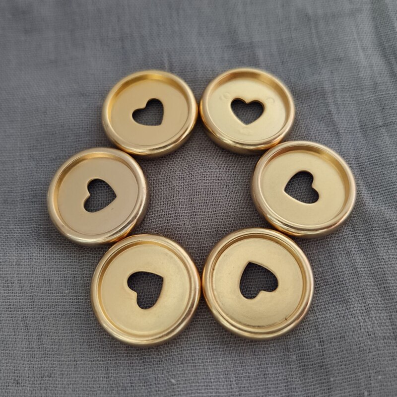 Bloc-notes avec trou en forme de champignon, 6 pièces, reliure à disque, boucle d'anneau, disque en plastique à feuilles mobiles, bouton de bobine pour Scrapbook: gold 24mm