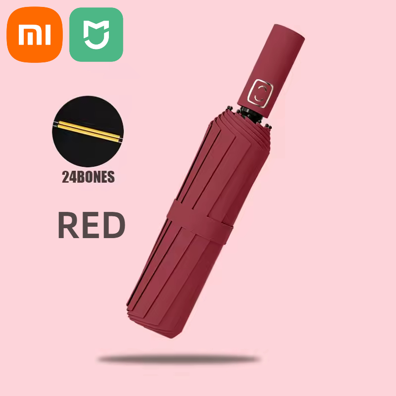 Xiaomi Mijia 24 Bone Solid Color Automatic Collapsible Umbrella Outdoor Large Format Sunshade UV Protection Automatic Umbrella: black