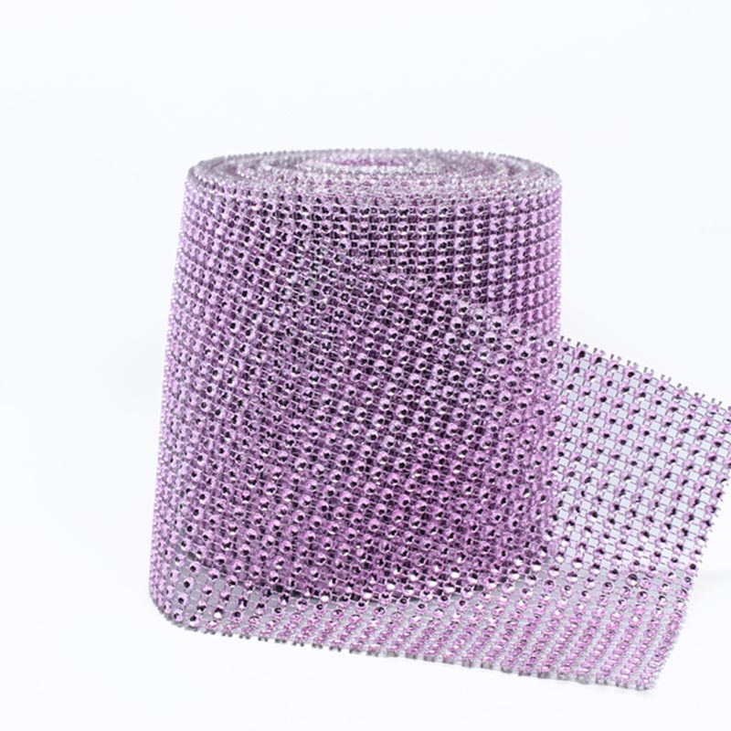 12 Cm * 1 Yard Bling Diamond Mesh Roll Lint Voor Verjaardag Wedding Party Diy Decoratie Tafel Taart Wrap Crystal lint Tule Craft 7: R05