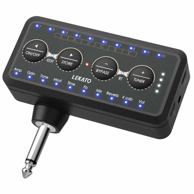 Lekato Gitarren-Steckerverstärker, Gitarrenverstärker, E-Gitarre, Effektpedal, Kopfhörer, Mini-Verstärker, Lautsprecher, Combo-Stecker, Verstärker, Pa-1