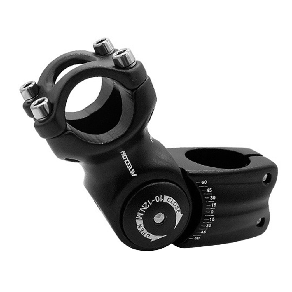MOTSUV 60 Degree Adjustable Bicycle Stem 25.4/31.8mm Mountain Road Bike Handlebar Riser Stem: 25.490mm	