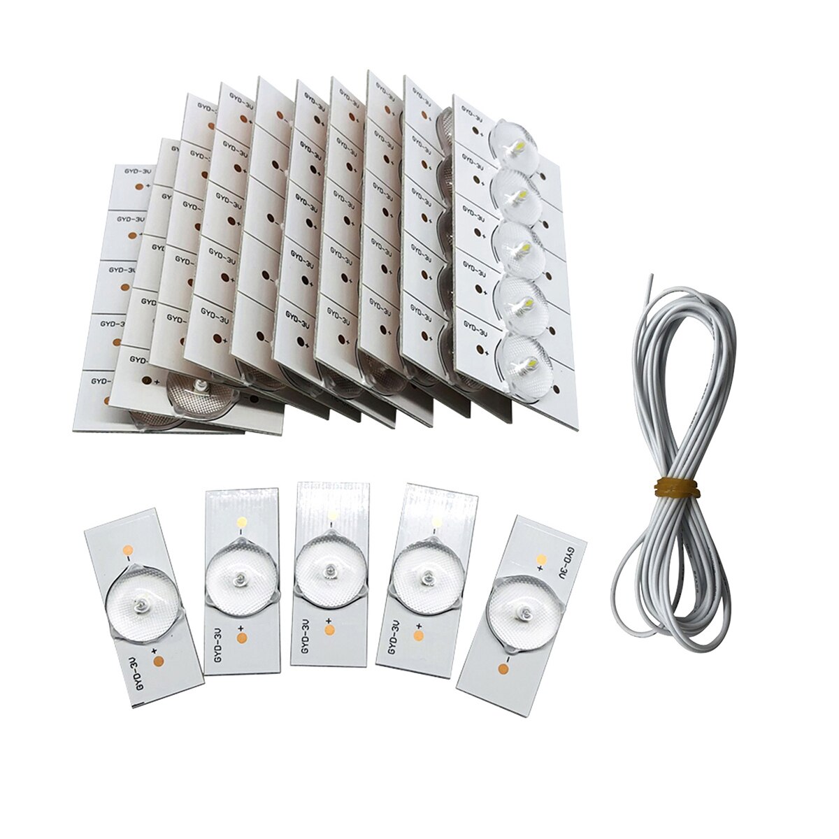 100 Stuks 3V Smd Lamp Kralen Met Optische Lens Fliter Voor 32-65 Led Tv Reparatie Met 2M Wire Led Light Strip Onderdelen Accessoires