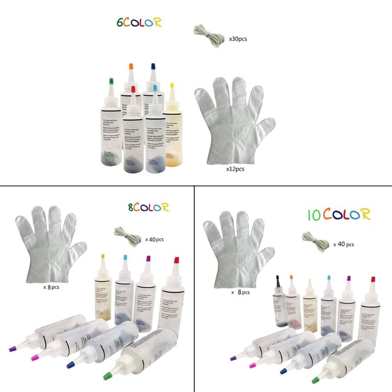 10 Color Tie Dye Kit Kid Tie Dye Art Set One-Step Adults Fabrics Dye Paints Supplies Festival DIY Art Craft