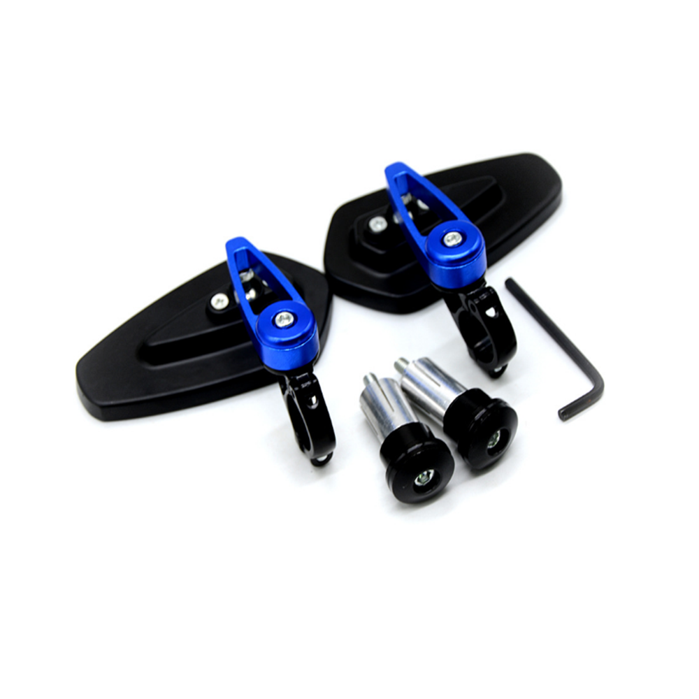 2 pz 7/8 "22mm Specchi Moto Bar End Vetro Blu Vista posteriore per Kawasaki NINJA 650R ER6F ER6N VERSYS W800 SE Z750S