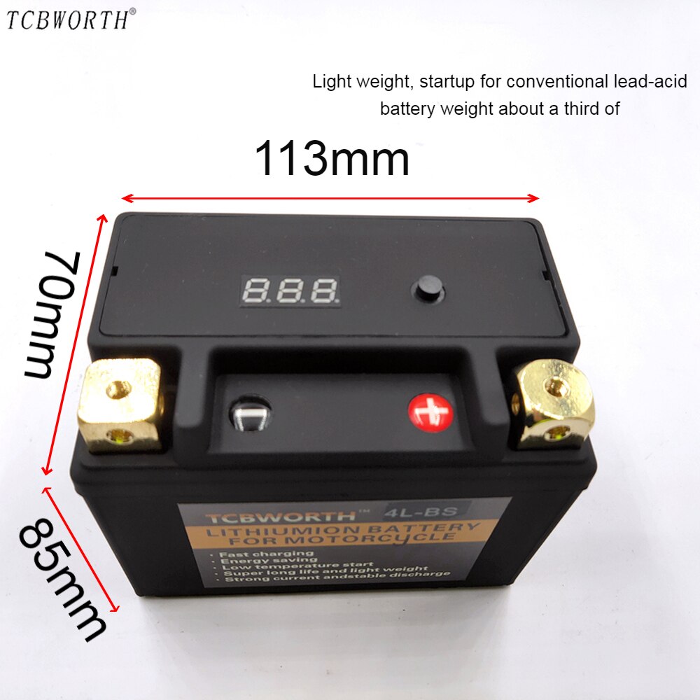 4L-BS 12V Motorcycle Start Battery Deep Cycle 2Ah CCA 160A LiFePO4 Scooter Lithium Battery BMS LFP Replaces YTX4L-BS YT4L YTX4L