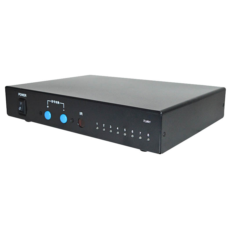 audio and video switcher with remote control 8 in 1 out AV switch TL801 185V-250V/ 50Hz