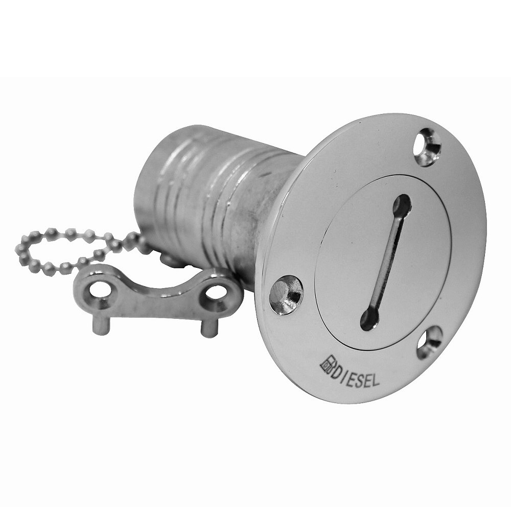 316 Stainless Steel Deck Filler Cap With Key GAS DIESEL FUEL WASTE WATER 38mm 50mm Mirror Polish Marine Hardware Deck Filler: Diesel 50mm