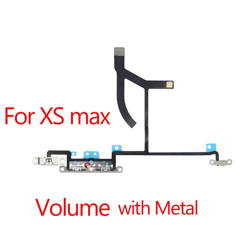 Power Flex dla iPhone 5G SE 6 6s 7 8 Plus 7G 8G 6G X XR XS MAX wyciszenie i przycisk głośności klucz przełącznika przewód zasilający z części metalowe: MAX volume metal