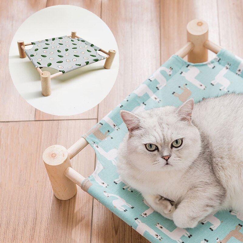 Huisdier Kattenbakvulling Kat Bed Vier Seizoenen Universal Pet Massief Houten Marcheren Bed Hond Bed Kat Hangmat Volledig Verwijderbare
