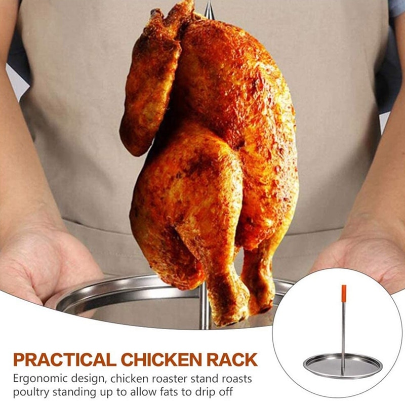 Estante Vertical para asar carne, utensilio para asar a la parrilla, ideal para carne, pollo, carnes, accesorios para ahumar cerveza