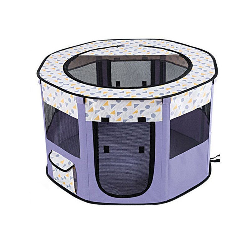 2022 Vierkante Opvouwbare Huisdier Hek Gele Kat Nest Kennel Puppy Tent Mooie Kitten Hond Levering Kamer Grote Ademend Slapen Bed: round purple / Xl