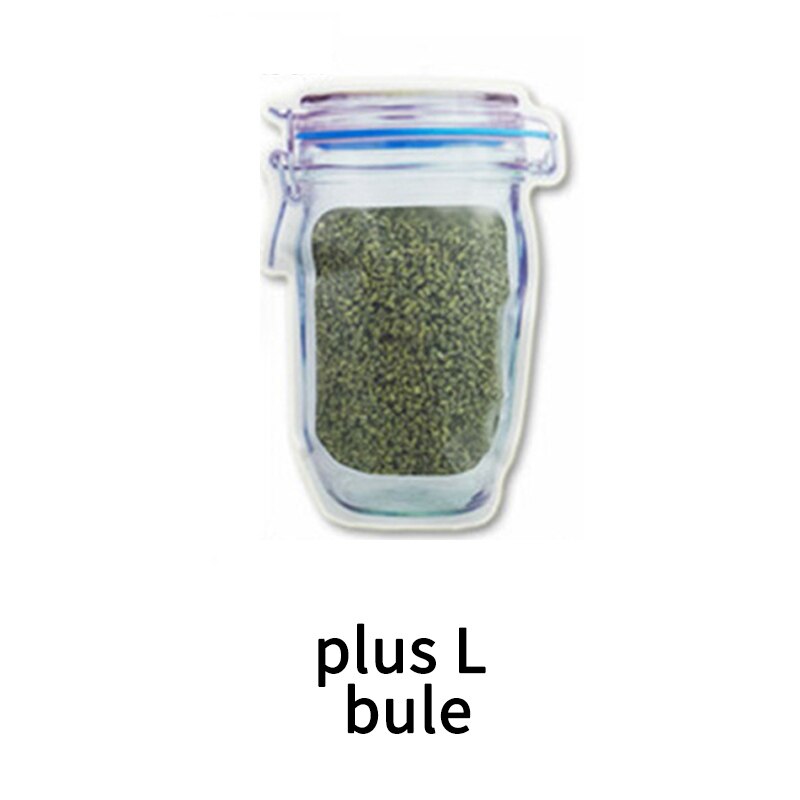 Zelfdichtende Kleine Zip Lock Voedsel Verpakking Zakken Mason Fles Home Storage Organisatie 5Pcs Vacuüm Verse Pvc Voedsel opbergtas: blue plus L